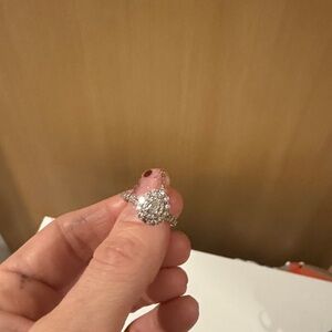 Elegant Silver and Pink Women's Ring